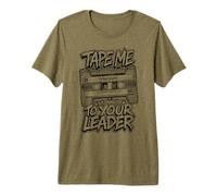 Divertido Mixtape de música Retro con Cinta de Cassette Me To Your Leader Camiseta Premium