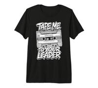 Divertido Mixtape de música Retro con Cinta de Cassette Me To Your Leader Camiseta Premium