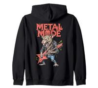 Divertido Modo Heavy Metal Guitarrista Guitarra Eléctrica Rata Sudadera con Capucha