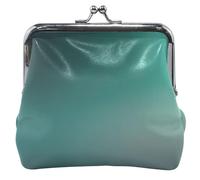 Divertido monedero de cuero para mujer, bonito cierre de beso, color verde oscuro, degradado borroso, pequeño monedero para niñas, Gradiente borroso verde oscuro, Classic
