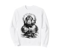 Divertido Mono de Nieve Japón Macaco Meditación Onsen Sudadera