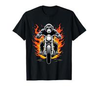 Divertido Mono Montando Una Motocicleta Diseño Mono Amantes Camiseta