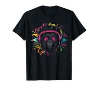 Divertido mono trippy arte gráfico para hombres mujeres vintage retro Camiseta
