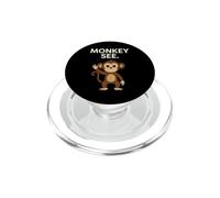 Divertido Mono Ver Diciendo con Ondeando Mono De Dibujos Animados PopSockets PopGrip para MagSafe