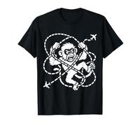 Divertido Mono Viaje Humor Vuelo Camino Animal gráfico Camiseta