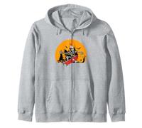 Divertido monopatín Retro Sunset Skeleton Riding Sudadera con Capucha