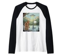 Divertido Monstruo alienígena de Bigfoot Sasquatch Loch Ness Camiseta Manga Raglan