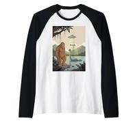 Divertido Monstruo alienígena de Bigfoot Sasquatch Loch Ness Camiseta Manga Raglan