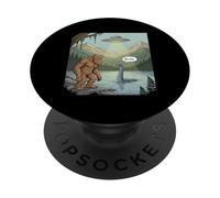 Divertido Monstruo alienígena de Bigfoot Sasquatch Loch Ness PopSockets PopGrip Adhesivo