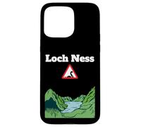 Divertido monstruo de recuerdo del lago Nessie señal de carretera de advertencia Carcasa para iPhone 15 Pro Max