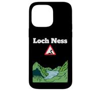 Divertido monstruo de recuerdo del lago Nessie señal de carretera de advertencia Carcasa para iPhone 14 Pro Max