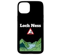 Divertido monstruo de recuerdo del lago Nessie señal de carretera de advertencia Carcasa para iPhone 15 Plus