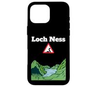 Divertido monstruo de recuerdo del lago Nessie señal de carretera de advertencia Carcasa para iPhone 16 Pro Max