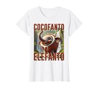 Divertido Monstruo generado por IA de Moda Cocofanto Elefanto Camiseta gráfica económica, Mujer, Blanco, L