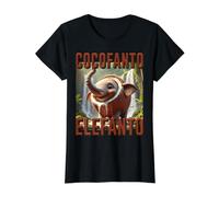 Divertido Monstruo generado por IA de Moda Cocofanto Elefanto Camiseta gráfica económica, Mujer, Negro, L
