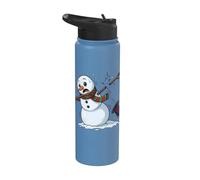 Divertido muñeco de nieve Dab Broken Arm Fail Top Hat Bufanda de Navidad Stainless Steel Insulated Water Bottle