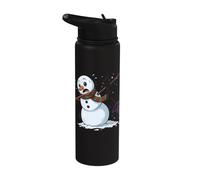Divertido muñeco de nieve Dab Broken Arm Fail Top Hat Bufanda de Navidad Stainless Steel Insulated Water Bottle