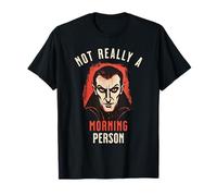 Divertido No Realmente Una Persona De La Mañana Drácula Vampiro Halloween Camiseta