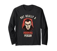 Divertido No Realmente Una Persona De La Mañana Drácula Vampiro Halloween Manga Larga