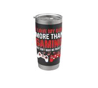 Divertido novio jugador ama a mi chica más que humor de juego Vaso térmico de acero inoxidable de doble pared