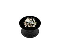 Divertido Nuevo Papá Nuevo Padre High Five Cash Humor PopSockets PopGrip Adhesivo