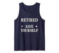 Divertido Oficial Jubilado Save Yourself Policía Seguridad Militar Camiseta sin Mangas