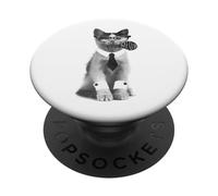 Divertido Oficina Gato Miau Negocios Amante Gato Oficina Humor PopSockets PopGrip Adhesivo