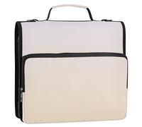 Divertido organizador de carpetas con cremallera de 1 1/2 pulgadas, 3 anillas, anillas en D, magnolia blanqueada, almendra degradada, cartera y funda para carpetas de anillos, bolsa con correa para la