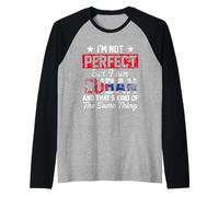 Divertido Orgullo de la Bandera de Cuba ADN Amor Cubano Americano Broma Orgullosa Camiseta Manga Raglan