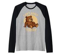 Divertido Oso Cansado Dibujos Animados Retro cómic Arte Camiseta Manga Raglan