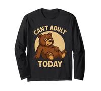 Divertido Oso Cansado Dibujos Animados Retro cómic Arte Manga Larga