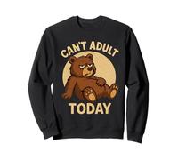 Divertido Oso Cansado Dibujos Animados Retro cómic Arte Sudadera