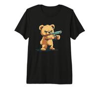 Divertido Oso de Peluche con Pistola para los Amantes de Las Armas Camiseta Premium