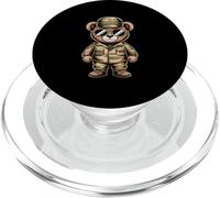 Divertido Oso De Peluche Militar Comando De Di PopSockets PopGrip para MagSafe