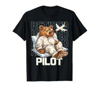 Divertido Oso Piloto Jubilado Dormir Camiseta