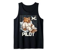 Divertido Oso Piloto Jubilado Dormir Camiseta sin Mangas