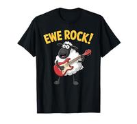 Divertido Oveja Chiste Tocando Guitarra Lindo Cordero Animales De Granja Camiseta