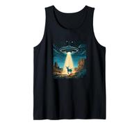Divertido OVNI transmite a un burro alienígena para la alegría cósmica Camiseta sin Mangas