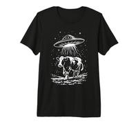 Divertido OVNI Vaca Abduction Alien Space Vintage Style para Hombre Camiseta Premium