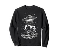 Divertido OVNI Vaca Abduction Alien Space Vintage Style para Hombre Sudadera