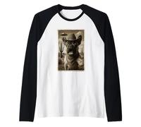 Divertido OVNI y Cowboy Bulldog Francés Alien Selfie Camiseta Manga Raglan