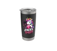Divertido Pádel: Unicornio, Reina Del Pádel, Pista Arcoíris, Vaso térmico de acero inoxidable de doble pared