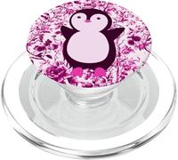 Divertido pájaro Chinoiserie Floral Rosa frailecillo pingüino súper Lindo PopSockets PopGrip para MagSafe