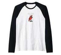 Divertido pájaro Nerd observando Cardenal con prismáticos Arte de la Naturaleza Camiseta Manga Raglan