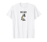 Divertido pájaro Nerd Viendo gallinero con Tapa Negra Arte de la Naturaleza Camiseta