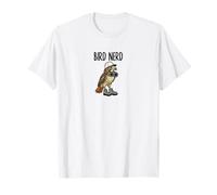Divertido pájaro Nerd Viendo halcón Cola roja Naturaleza Arte Camiseta