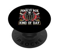 Divertido palo de máscara de hockey con forma de caja de penalti PopSockets PopGrip Adhesivo