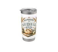 Divertido pan de masa madre apoya tu iniciador de masa madre local Vaso térmico de acero inoxidable de doble pared
