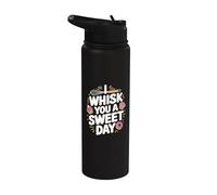 Divertido panadero de magdalenas que te prepara un dulce día de pastelería de donuts Stainless Steel Insulated Water Bottle