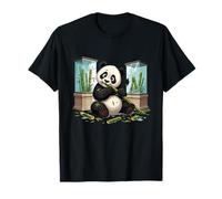 Divertido Panda Hambriento Comiendo bambú Escena de Escape Camiseta